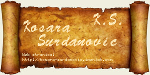 Kosara Surdanović vizit kartica